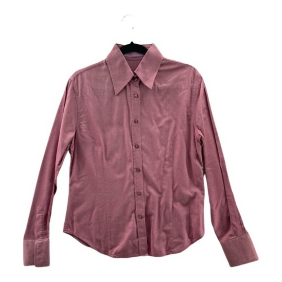 Kuhlman Womens Pink Textured Button Up Shirt Long Sleeve Collared Size Medium - Picture 1 of 9